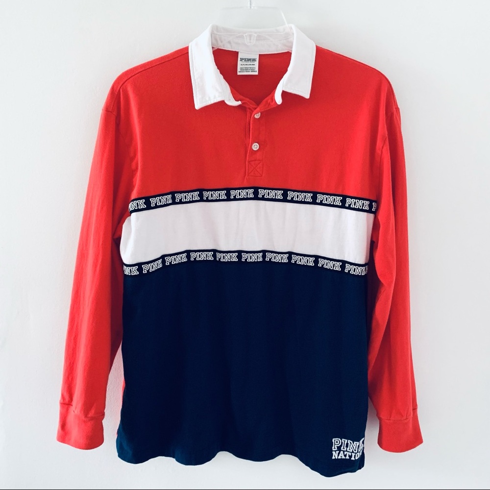 PINK Victoria’s Secret Color Block Varsity Polo S